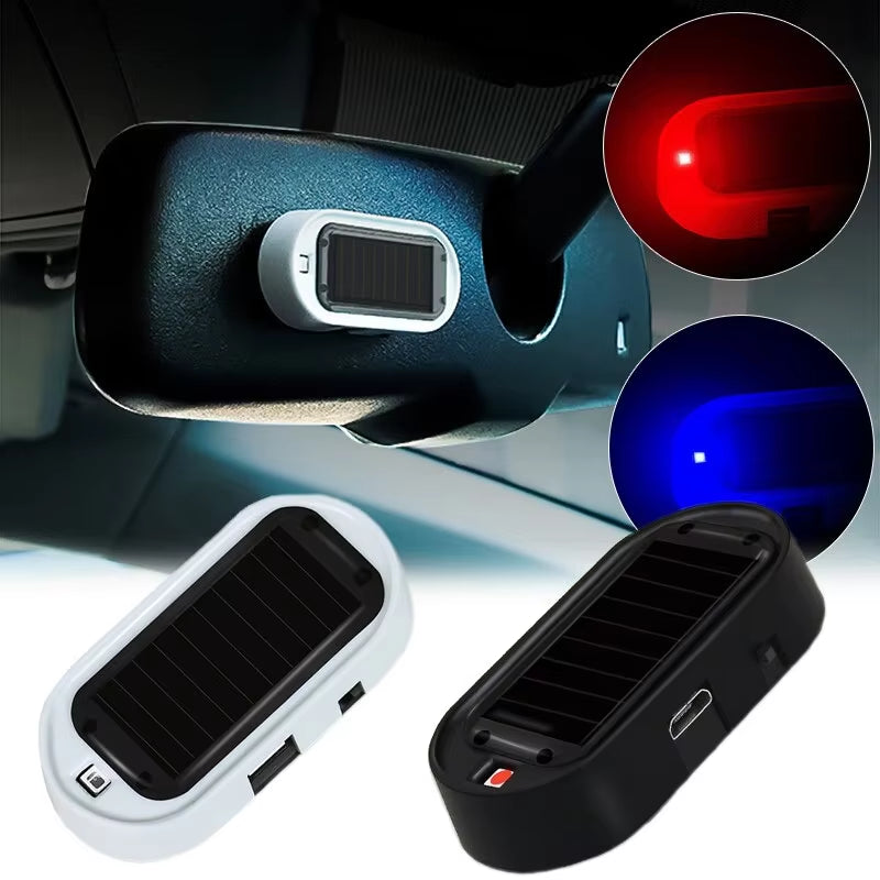 Strobe Signal Security System Universal Flash Warning LED Light Alarm Lamp Car Solar Power Simulation Fake Anti-Theft Caution